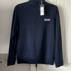 Vineyard Vines brand new with tags quarter zip. Navy blue. Boys large